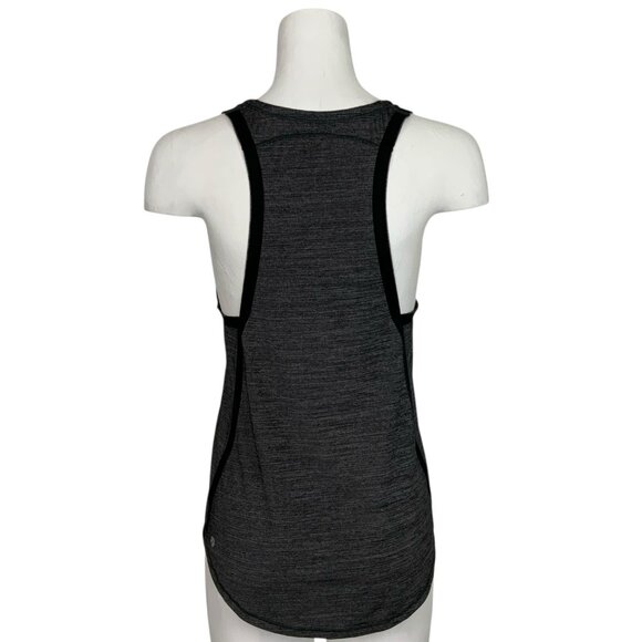 Lululemon On Track Singlet Tank Top 4 Heathered Black Logo Athletic Yoga W1AB6S - Picture 2 of 11